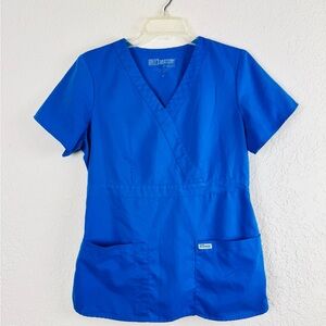 Grey's Anatomy Royal Blue Scrub Top Medium